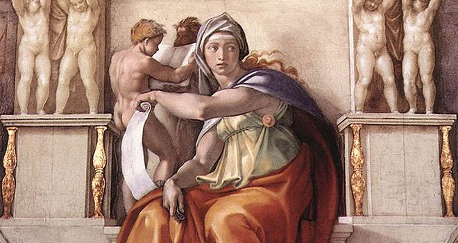 Кассандра, фреска Микеланджело в Сикстинской капелле